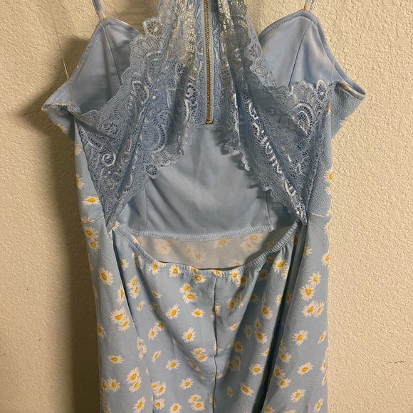 Floral baby blue summer dress - Picture 2 of 3